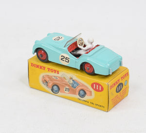 Dinky toys 111 Triumph Tr2 Virtually Mint/Nice box 'BGS Collection'