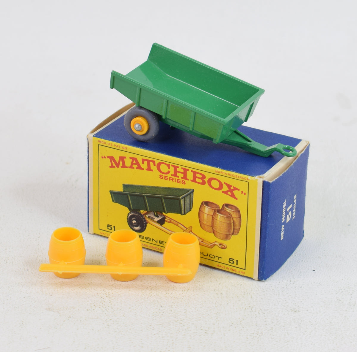 Matchbox 51 Tipping trailer Virtually Mint/Boxed 'Rifleman Collection