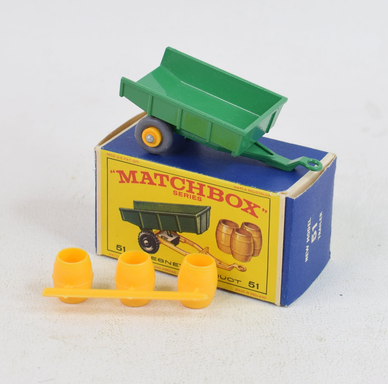 Matchbox 51 Tipping trailer Virtually Mint/Boxed 'Rifleman Collection