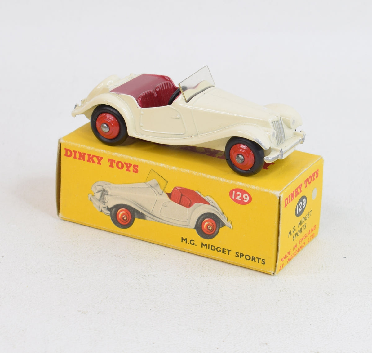 Dinky toys 129 M.G Midget U.S export Issue Virtually Mint/Nice box