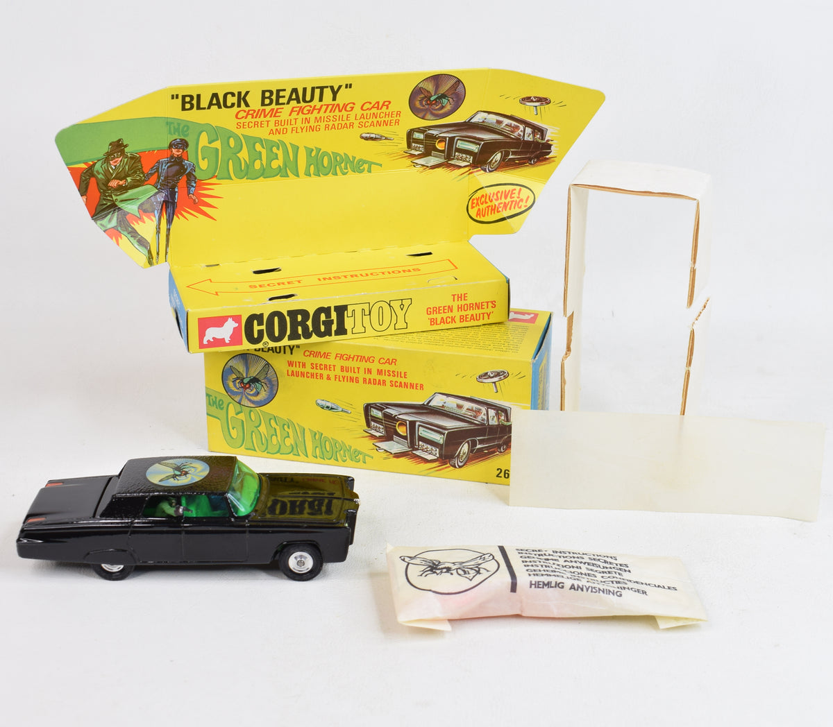 Corgi toy 268 Green Hornet Virtually Mint/Lovely box (Shaped hubs)