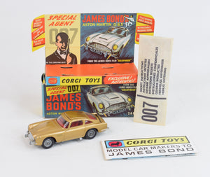 Corgi Toys 261 James Bond DB5 Virtually Mint/Nice box (Toffee Gold)