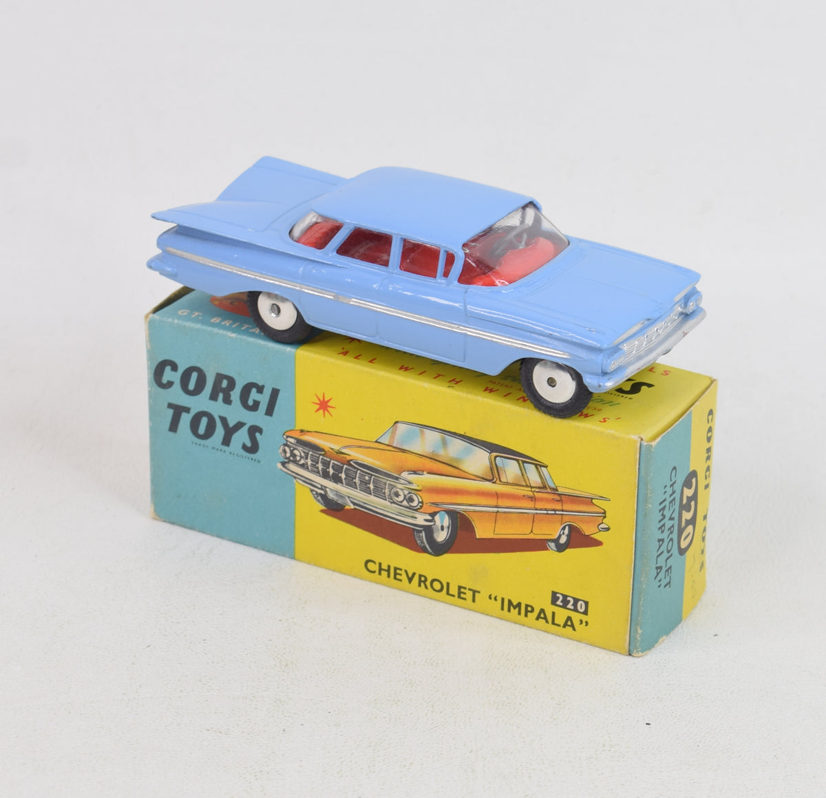 Corgi toys 220 Chevrolet Impala Virtually Mint/Boxed (red interior)