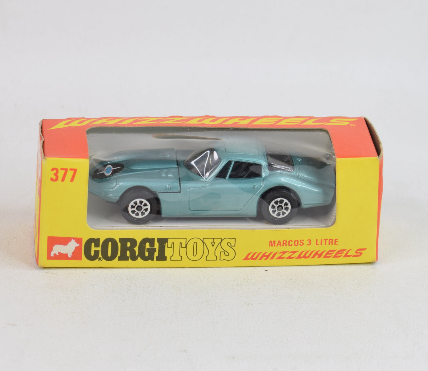 Corgi toys 377 Marcos 3 litre Virtually Mint/Nice box