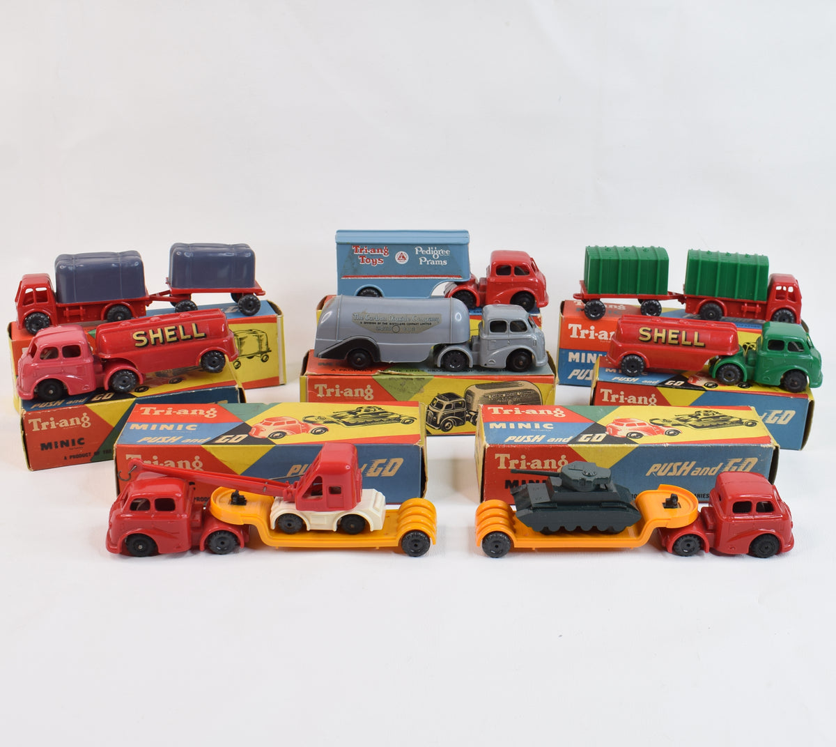 8 x Tri-ang Minic Push & Go Virtually Mint/Boxed