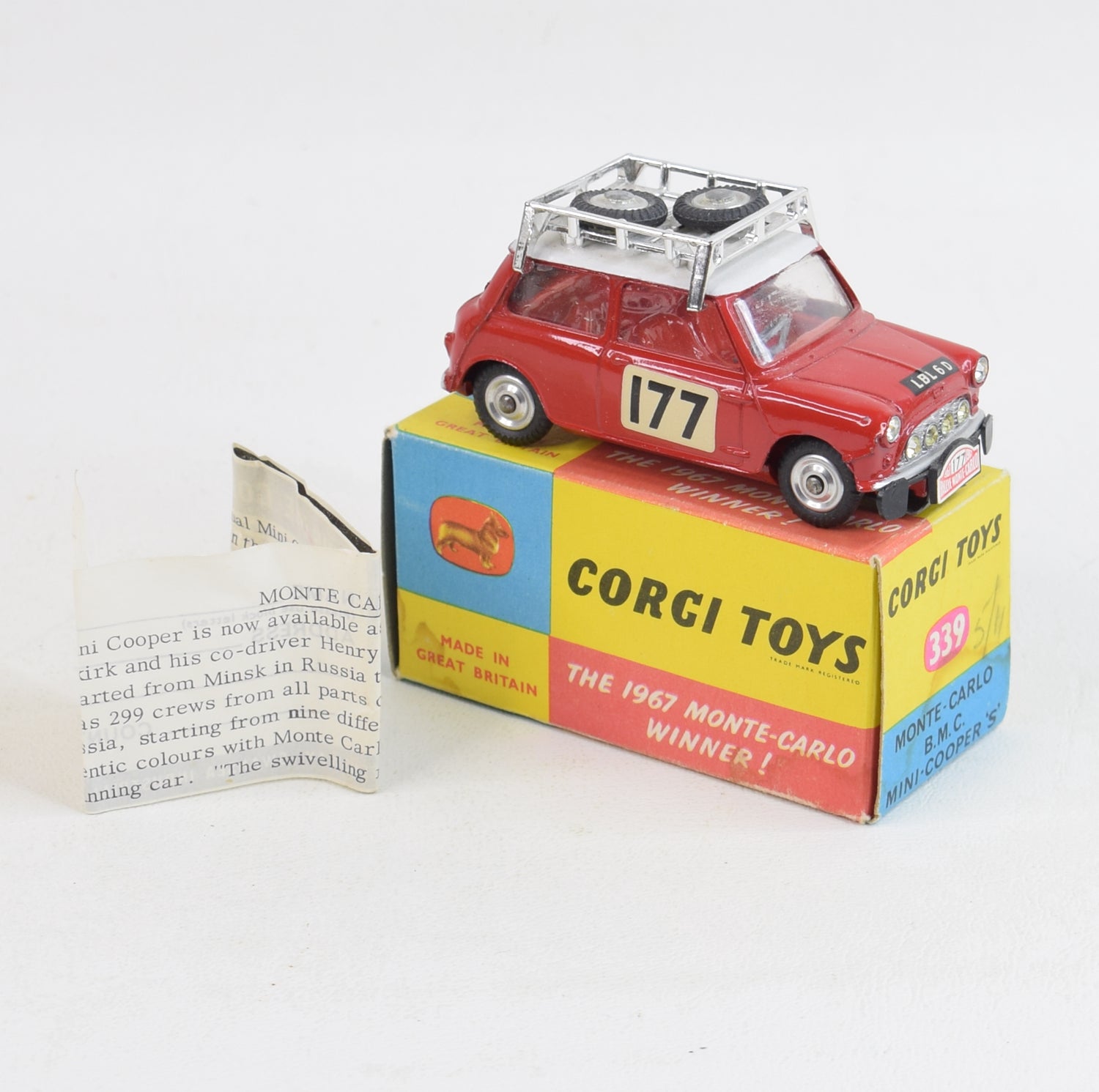 Corgi Toys 339 Austin Monte Carlo Mini Cooper 'S'. Virtually Mint/Boxed 