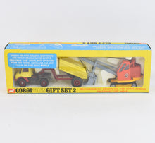 Corgi gift set 2 Unimog & Priestman Virtually Mint/Nice box