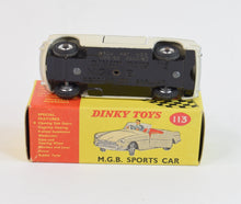 Dinky Toys 113 M.G.B Sports car Virtually  Mint/Lovely box