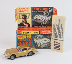 Corgi Toys 261 James Bond DB5 Virtually Mint/Nice box (Toffee Gold)