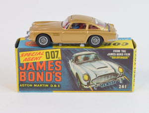 Corgi Toys 261 James Bond DB5 Virtually Mint/Nice box (Toffee Gold)