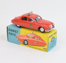 Corgi toys 213 2.4 Jaguar Fire Car Virtually Mint/Nice box