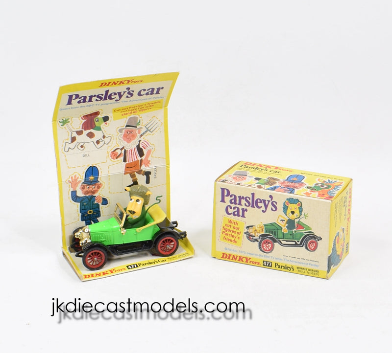Dinky toys 477 Parsley's Car Virtually Mint/Boxed 'BGS