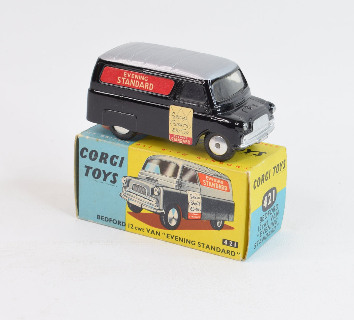 Corgi Toys 421 Bedford Van 'Evening Standard' Virtually Mint/Nice box