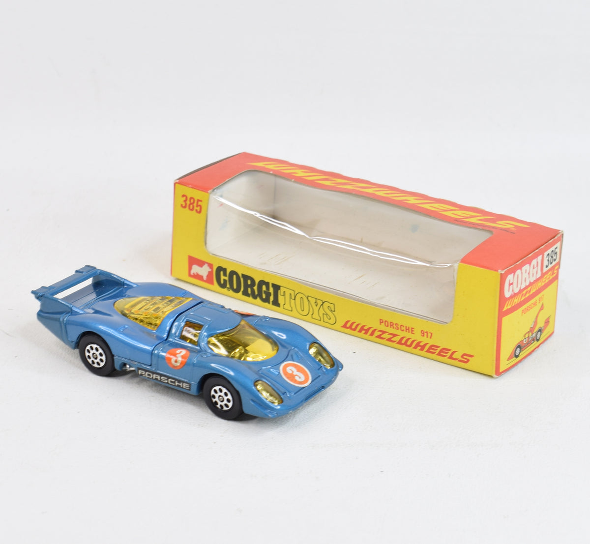 Corgi toys 385 Porsche 917 Virtually Mint/Nice box 