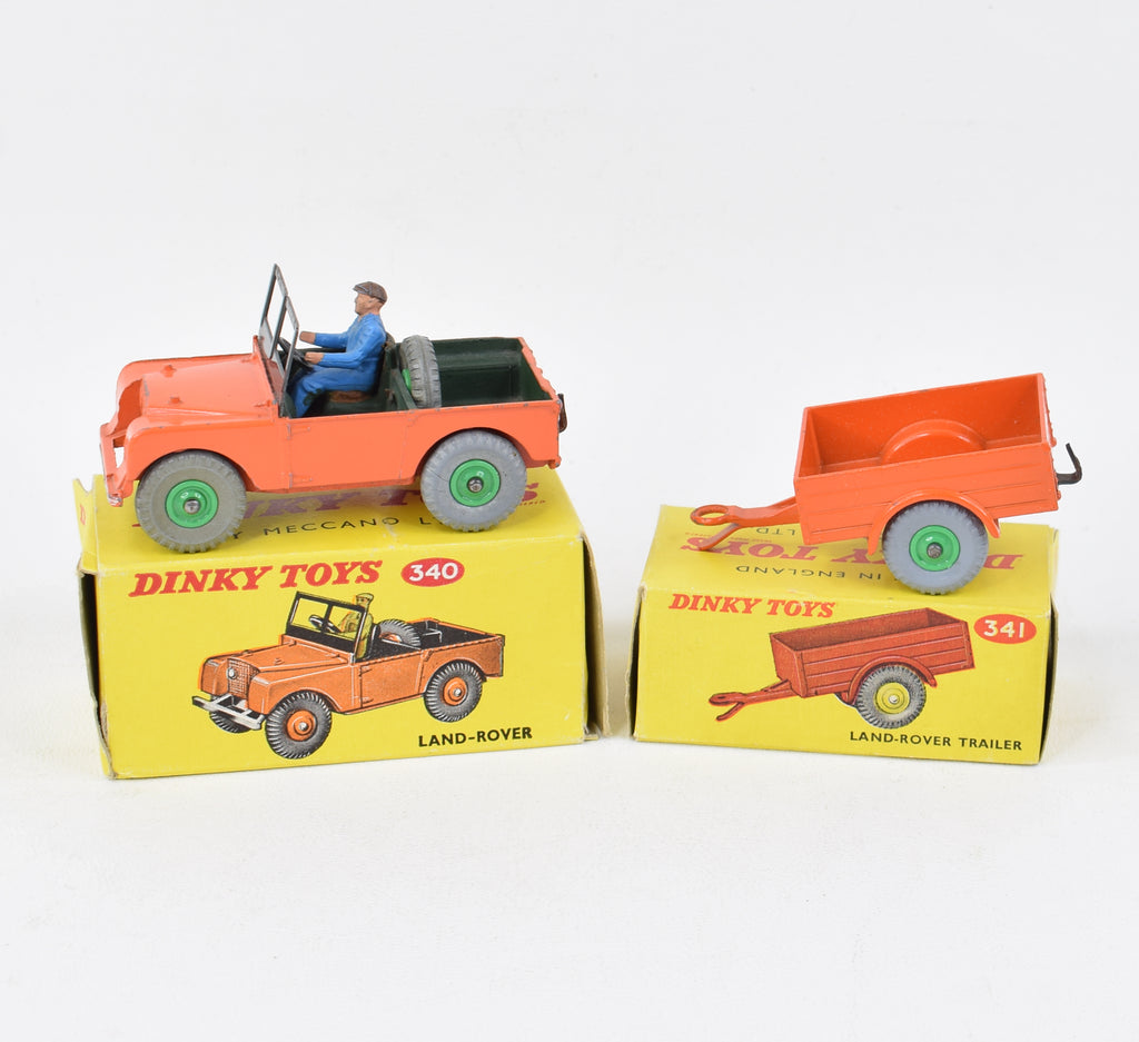 Dinky Toys 341 Land Rover Trailer - Remorque Verte Avec Boîte D'origine - Made In England