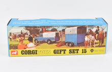 Corgi Toys Gift Set 15  Land-Rover with Rice's horse Trailer Virtually Mint/Nice box (Shaped hubs)