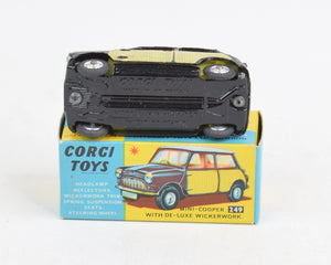 Corgi toys 249 Mini-Cooper Wickerwork Virtually Mint/Boxed (Shaped hubs) 'Avonmore Collection'