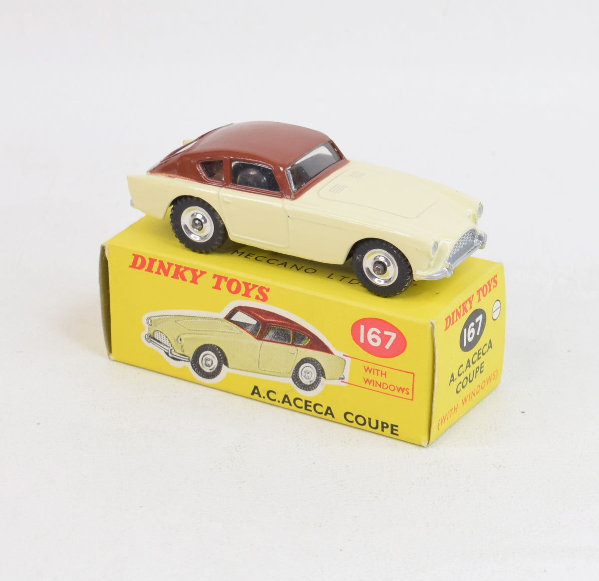 VTG 1950s Dinky Toys 167 A.C. Aceca Coupe with Original Box - Meccano England VTG 1950s Dinky Toys 167 A.C. Aceca Coupe with Original Box - Meccano England