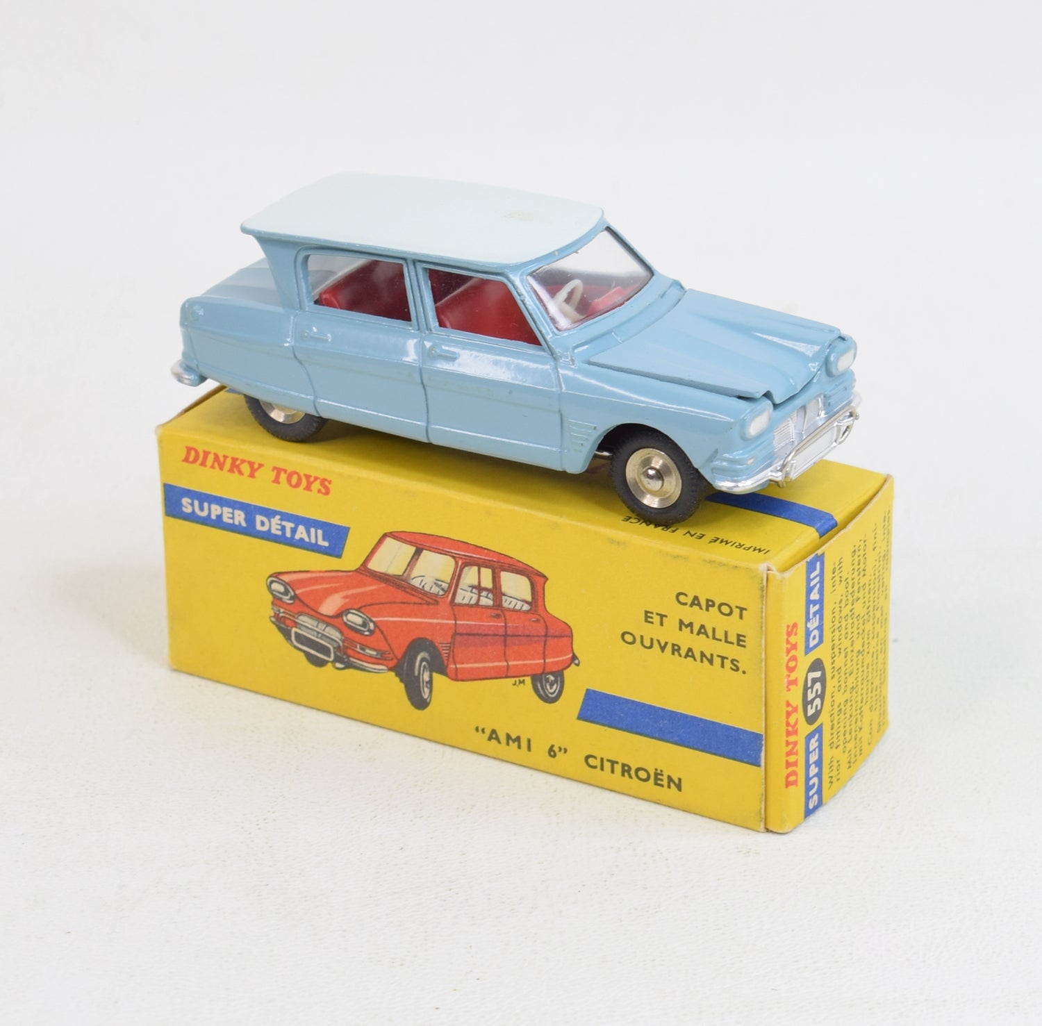 French Dinky 557 'Ami 6' Citroen Virtually Mint/Boxed (Spare wheel under bonnet)