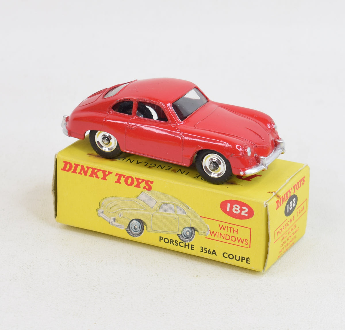 Dinky 182 Porsche 356A Coupe Virtually Mint/Boxed (Shiny spun  hubs)