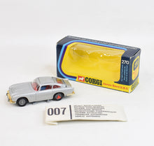 Corgi Toys 270 James Bond DB5 Virtually Mint/Boxed
