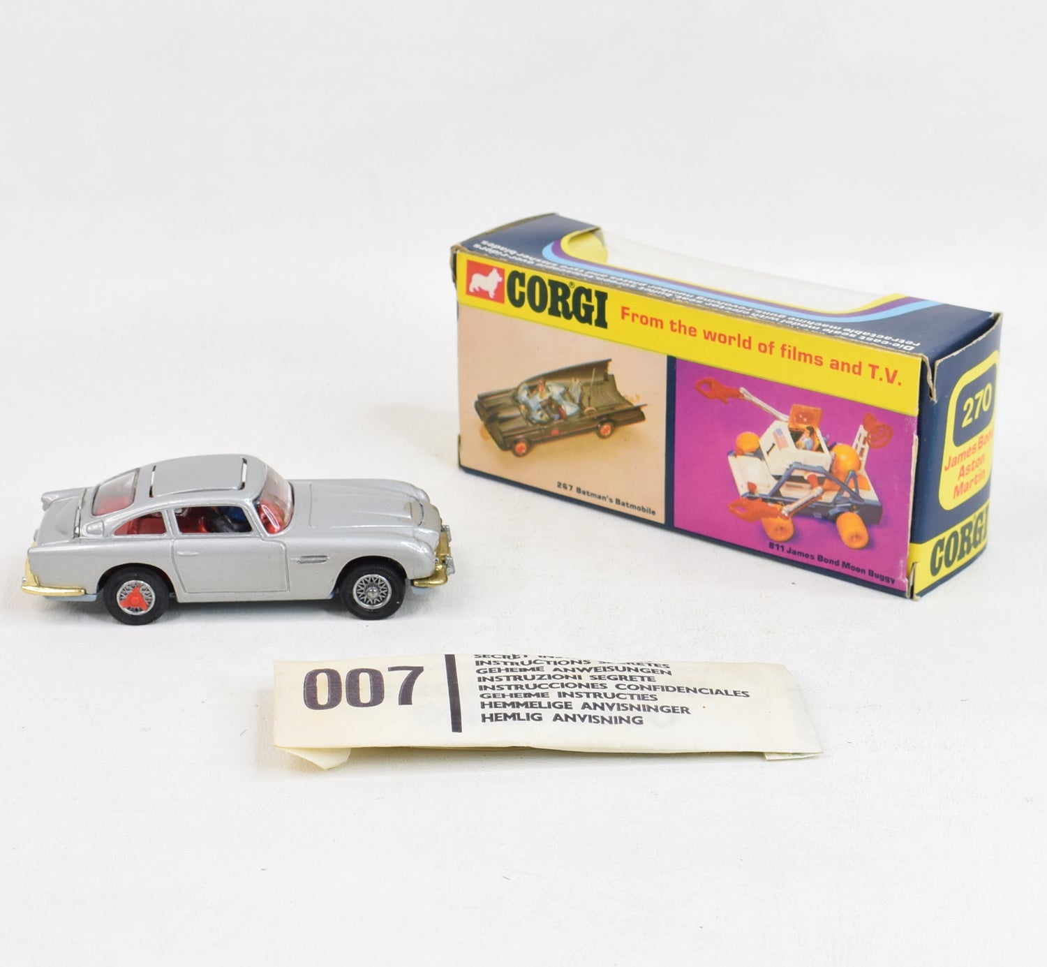 Corgi Toys 270 James Bond DB5 Virtually Mint/Nice box