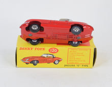 Dinky toy 120 Jaguar e-type Virtually Mint/Nice box (Grey roof)