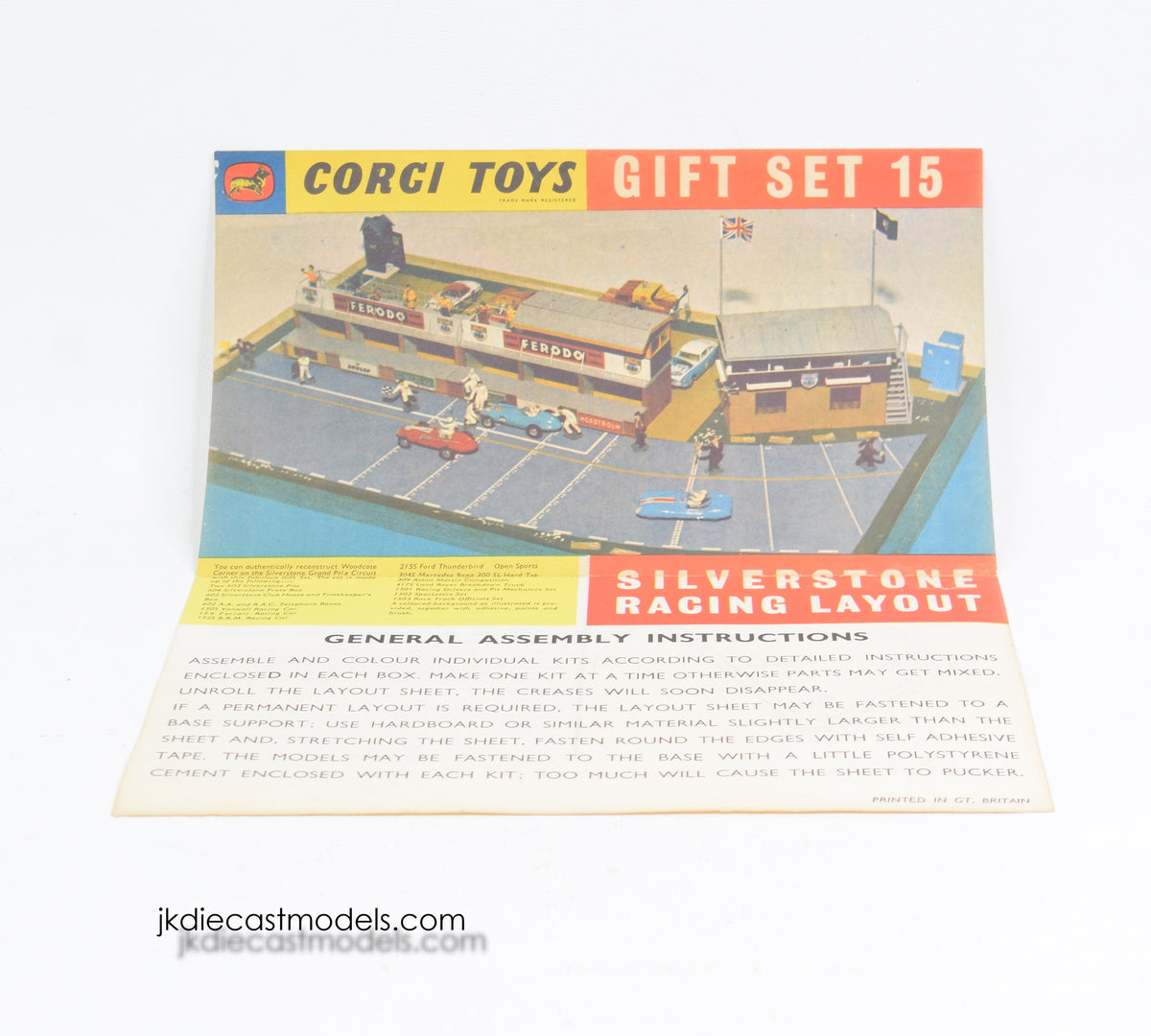 Corgi toys Gift set 15 Silverstone Original General Assembly Instruction (Rare double sided version) (MW)