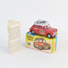 Corgi Toys 339 Austin Monte Carlo Mini Cooper 'S'. Virtually Mint/Nice box (Factory error - fitted with 485 roof rack)