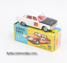 Corgi toys 322 Rover 2000 'International Rally Finish' Virtually Mint/Boxed