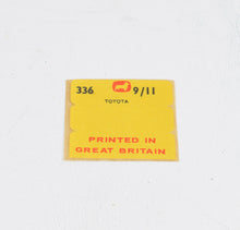 Corgi toys 336 James Bond Toyota 2000 - price tab