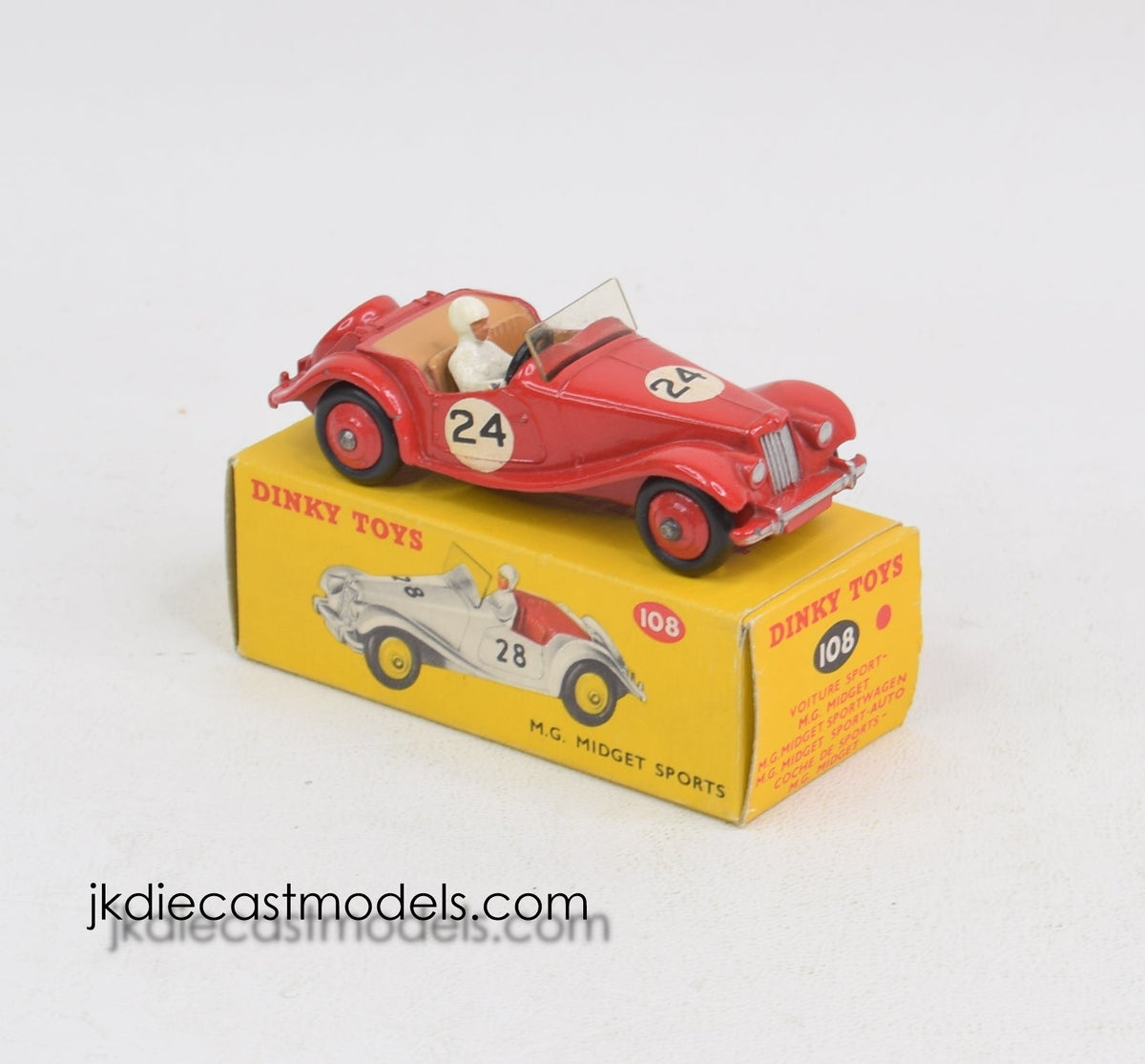 Dinky toys 108 M.G Midget Sports Virtually Mint/Nice box
