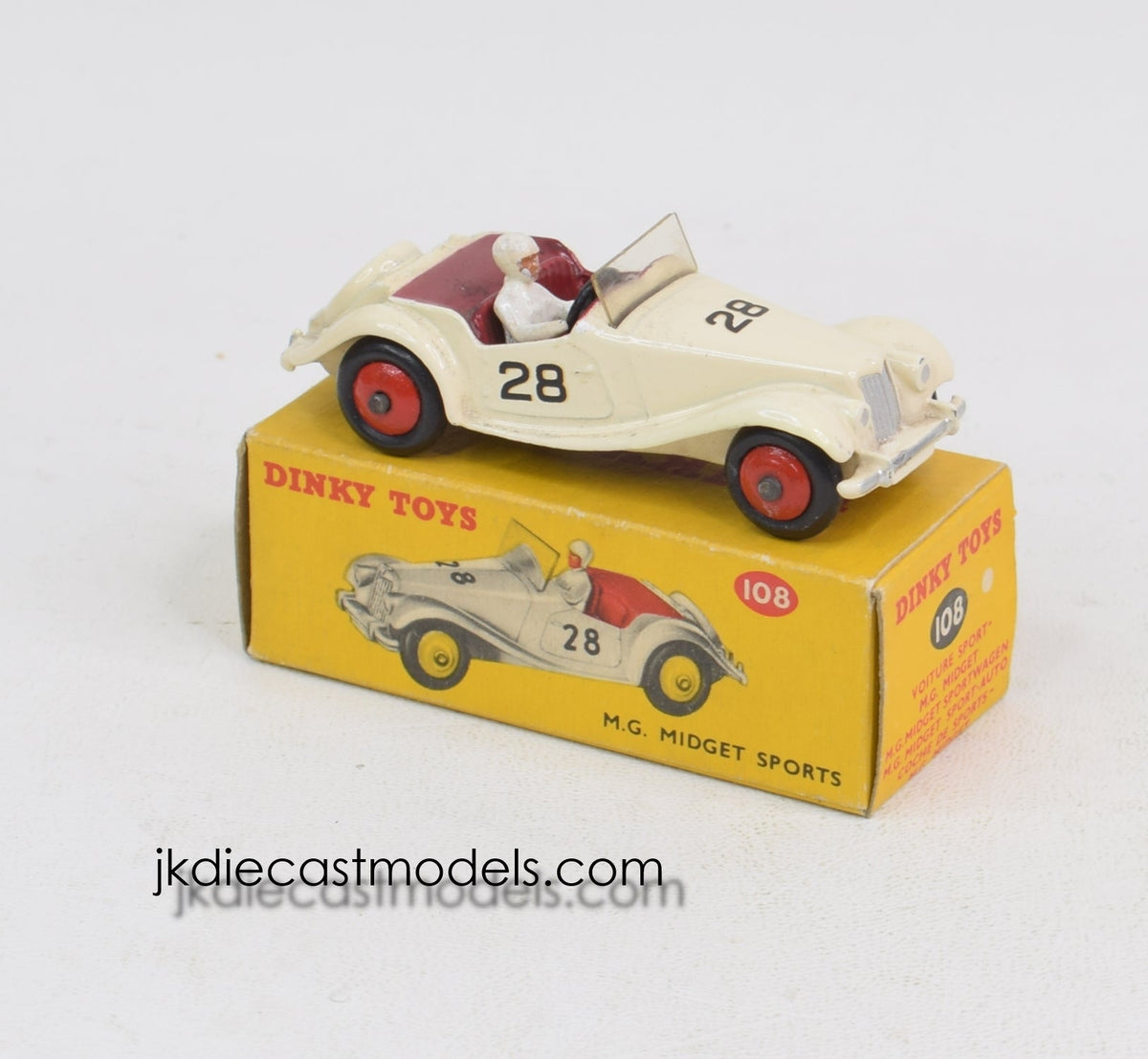 Dinky toys 108 M.G Midget Sports Virtually Mint/Nice box