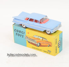 Corgi toys 220 Chevrolet Impala Virtually Mint/Boxed 'Blue & Yellow' Collection