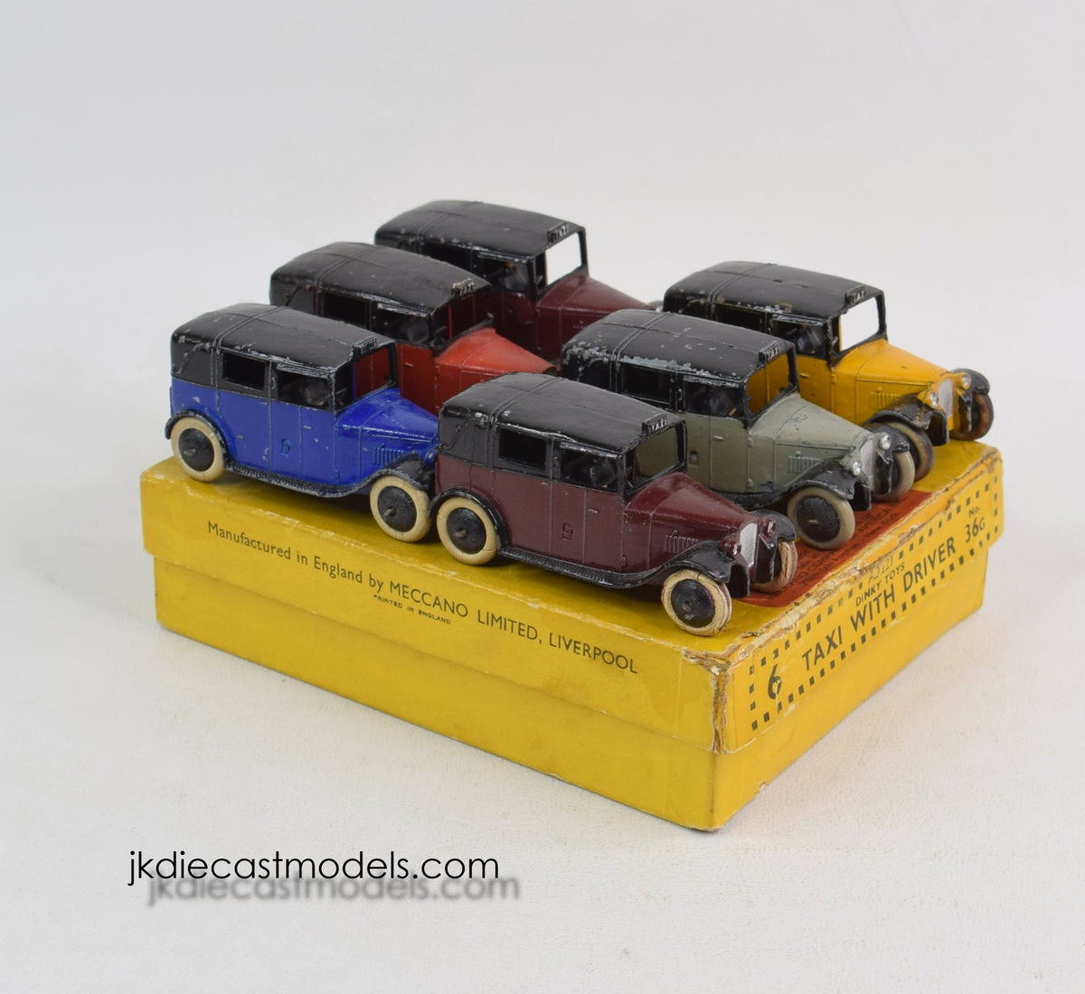 Pre war Dinky Toys 36g Taxi Trade box of 6 Very Near Mint/Boxed