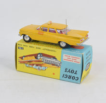 Corgi toys 221 'Chevrolet' New York Taxi Virtually Mint/Boxed (Specific Members letter)
