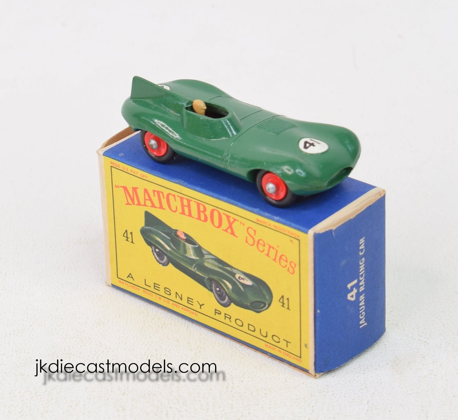 Matchbox Lesney 41 D tpye Jaguar Virtually Mint/Boxed
