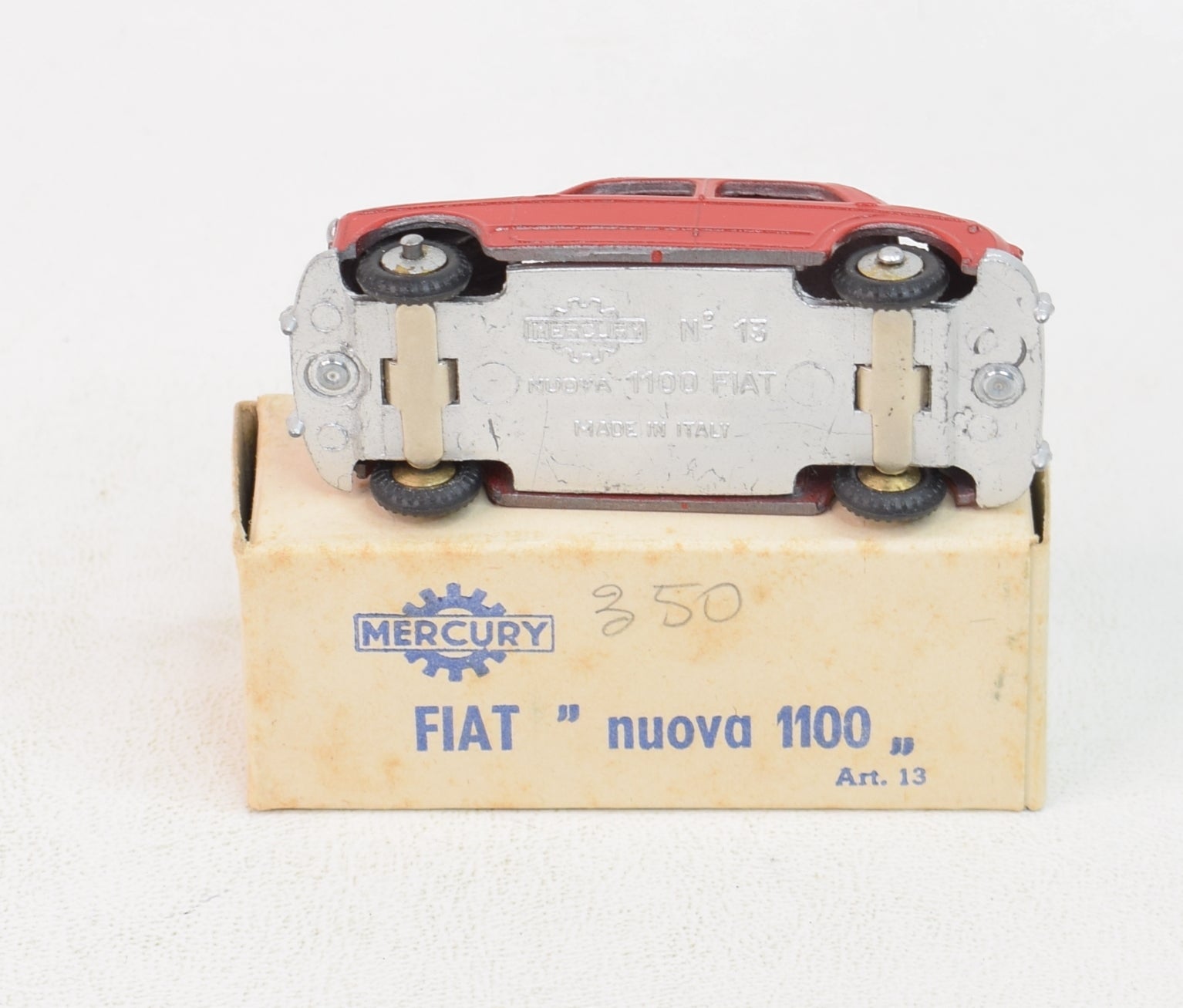 Fiat Nuova 1100 1/43 Mercury Hachette Jaune/Rouge Jaune/Rouge Métal