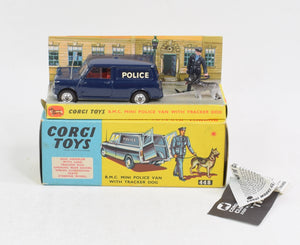 Corgi toys 448 B.M.C Mini Police Van with Tracker (485 baseplate) Virtually Mint/Boxed 'Weslake Collection'