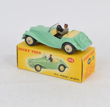 Dinky toy 102 M.G Midget Virtually Mint/Nice box (MR)