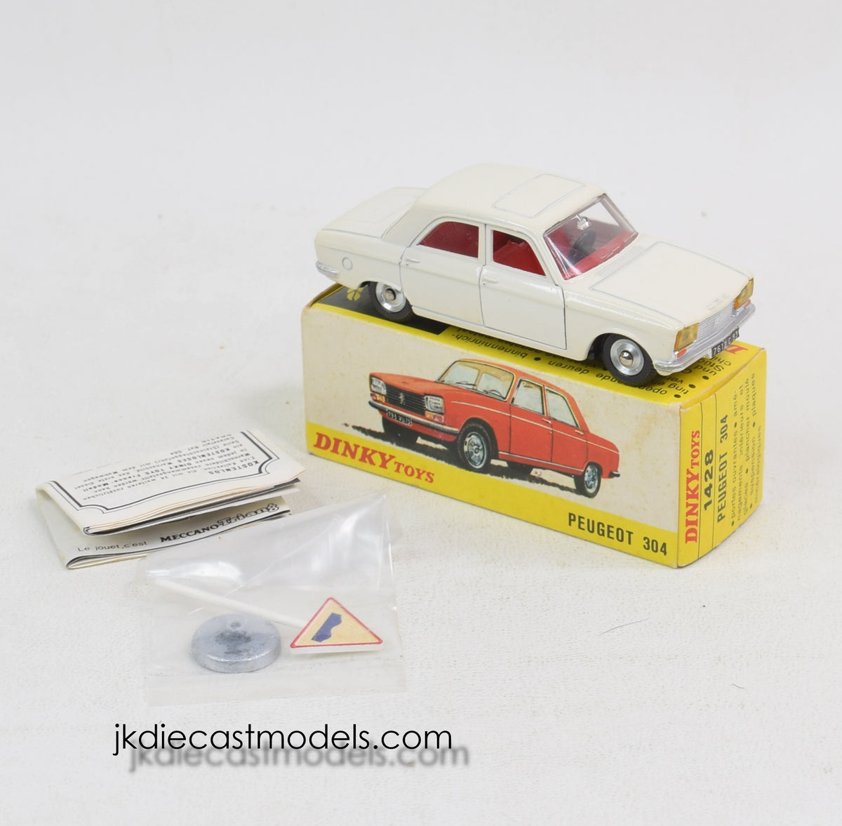 French Dinky Toys 1428 Peugeot 304 Virtually Mint/Nice box