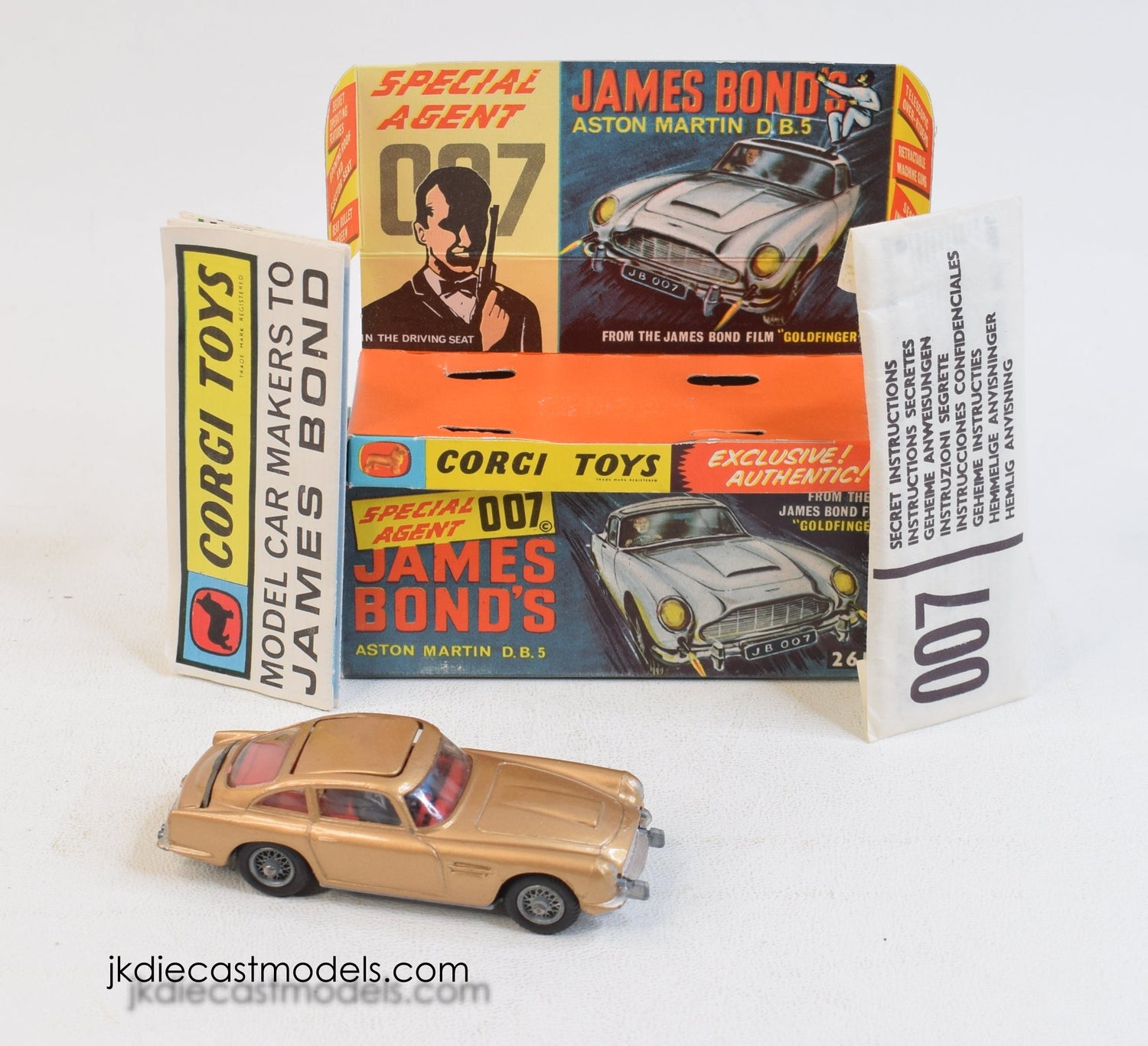 Corgi Toys 261 James Bond DB5 Virtually Mint/Box 'Llanellen' Collection (With indicator casting)