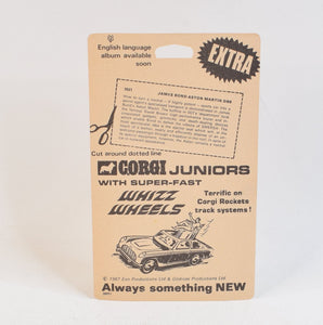 Corgi Junior 1001 James Bond Aston Martin DB6 Mint/Blistered (Black shallow rebate 5 spoke)