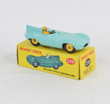 Dinky Toys 238 D type Jaguar Virtually Mint/Nice box (Yellow plastic hubs) (MR)
