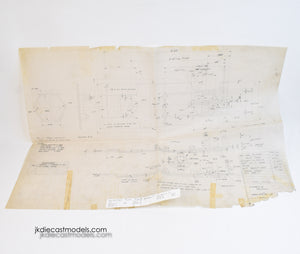 Original Chassis Drawing for the Corgi Ford Consul/1956. Drawn by Marcel Van Cleemput and signed