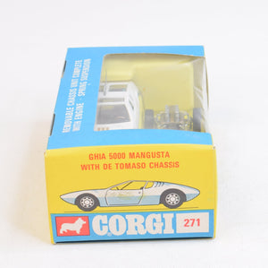 Corgi toys 271 Ghia 5000 Mangusta with de Tomaso Chassis Mint/Nice box