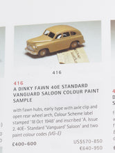Dinky toys 40e Standard Vanguard Virtually Mint (Factory colour sample) 'Stockbridge Collection'