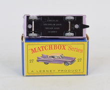 Matchbox Lesney 27 Cadillac SPW/D box Virtually Mint/Nice box (black base)