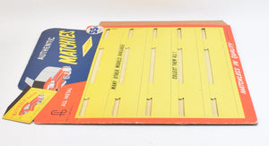 1964 Fred Bronner U.S issue P.O.S Matchbox Lesney Retailers Counter Card Display Stand 'Blue & Yellow' Collection