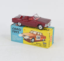Corgi toys 322 Rover 2000 Monte Carlo Virtually Mint/Nice box (Factory error without decals)